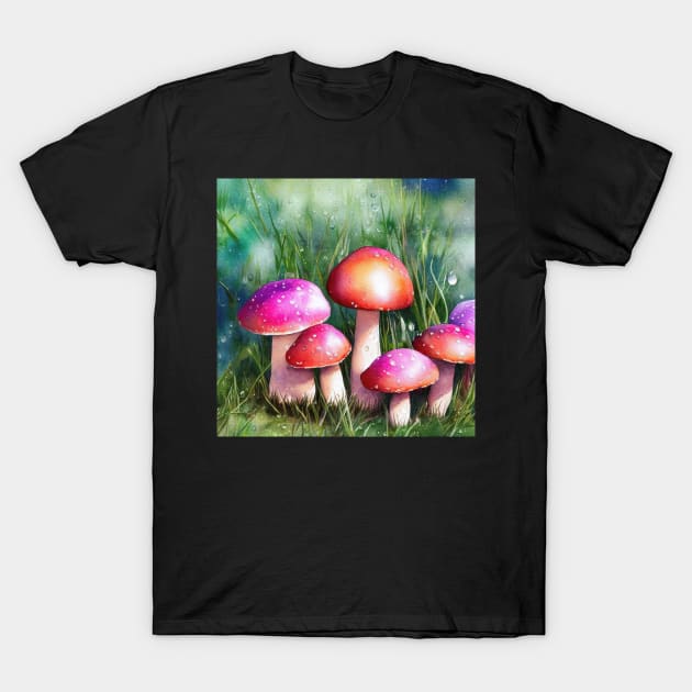 Pink and Orange Mushrooms T-Shirt by Alpenglow Workshop